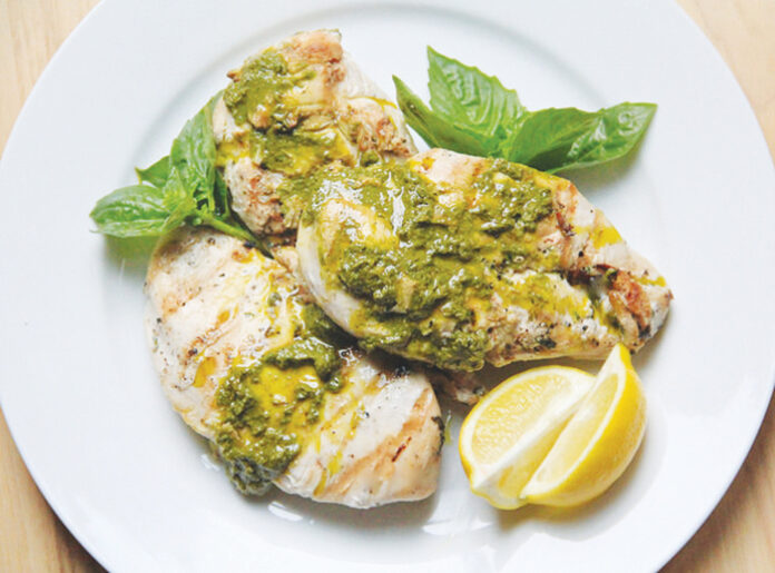 Basil Pesto & Grilled Garlic Chicken