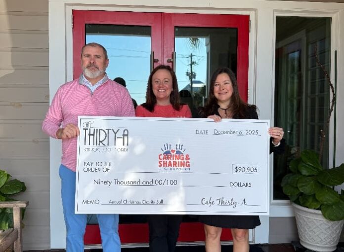 Cafe 30A Charity Ball presents check